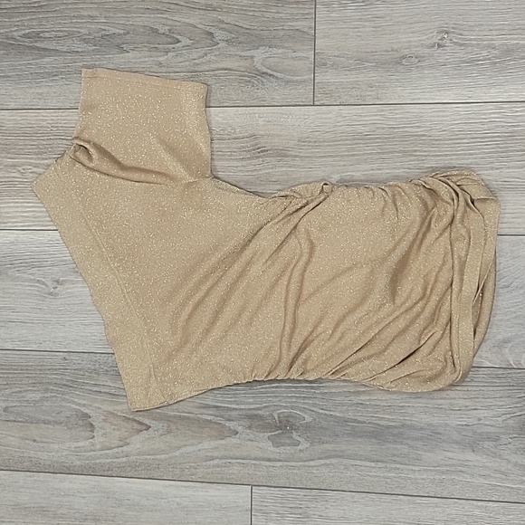 Cache Gold One Sleeve Sweater with Embellished Neckline Size Small - Picture 2 of 7
